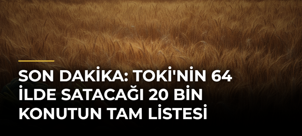 SON DAKİKA: TOKİ’nin 64 İlde Satacağı 20 Bin Konutun Tam Listesi