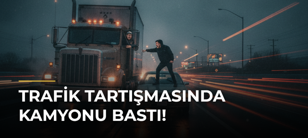 Trafik Tartışmasında Kamyonu Bastı!