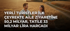 Yerli turistler ilk çeyrekte aile ziyaretine 50,2 milyar, tatile 33 milyar lira harcadı