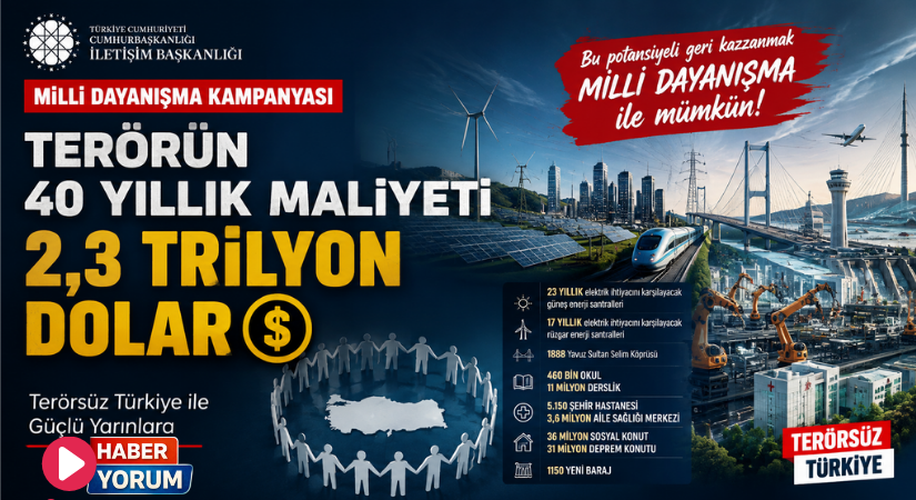 İletişim Başkanlığından “Milli Dayanışma” Kampanyası: Terörün 40 Yıllık Maliyeti 2,3 Trilyon Dolar