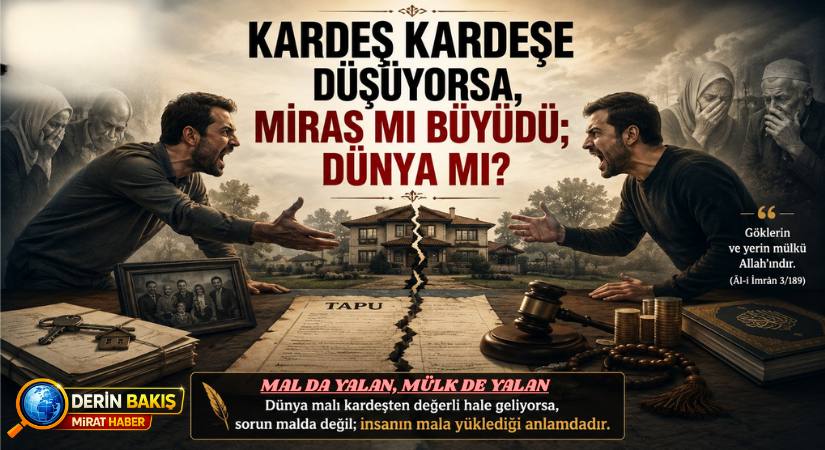 KARDEŞ KARDEŞE DÜŞÜYORSA, MİRAS MI BÜYÜDÜ; DÜNYA MI?