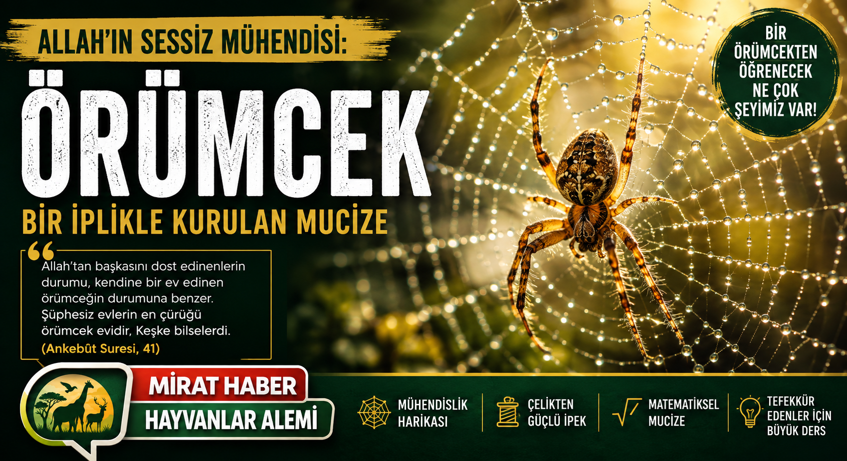 Allah’ın Sessiz Mühendisi: Örümcek Bir İplikle Kurulan Mucize