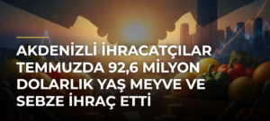 Akdenizli ihracatçılar temmuzda 92,6 milyon dolarlık yaş meyve ve sebze ihraç etti