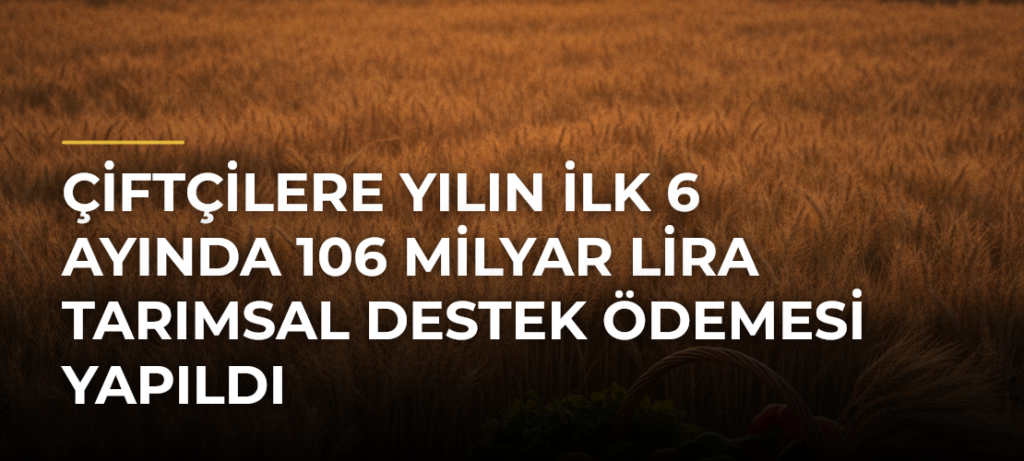 Çiftçilere yılın ilk 6 ayında 106 milyar lira tarımsal destek ödemesi yapıldı