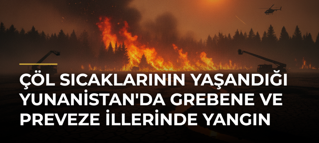 Çöl Sıcaklarının Yaşandığı Yunanistan’da Grebene ve Preveze İllerinde Yangın