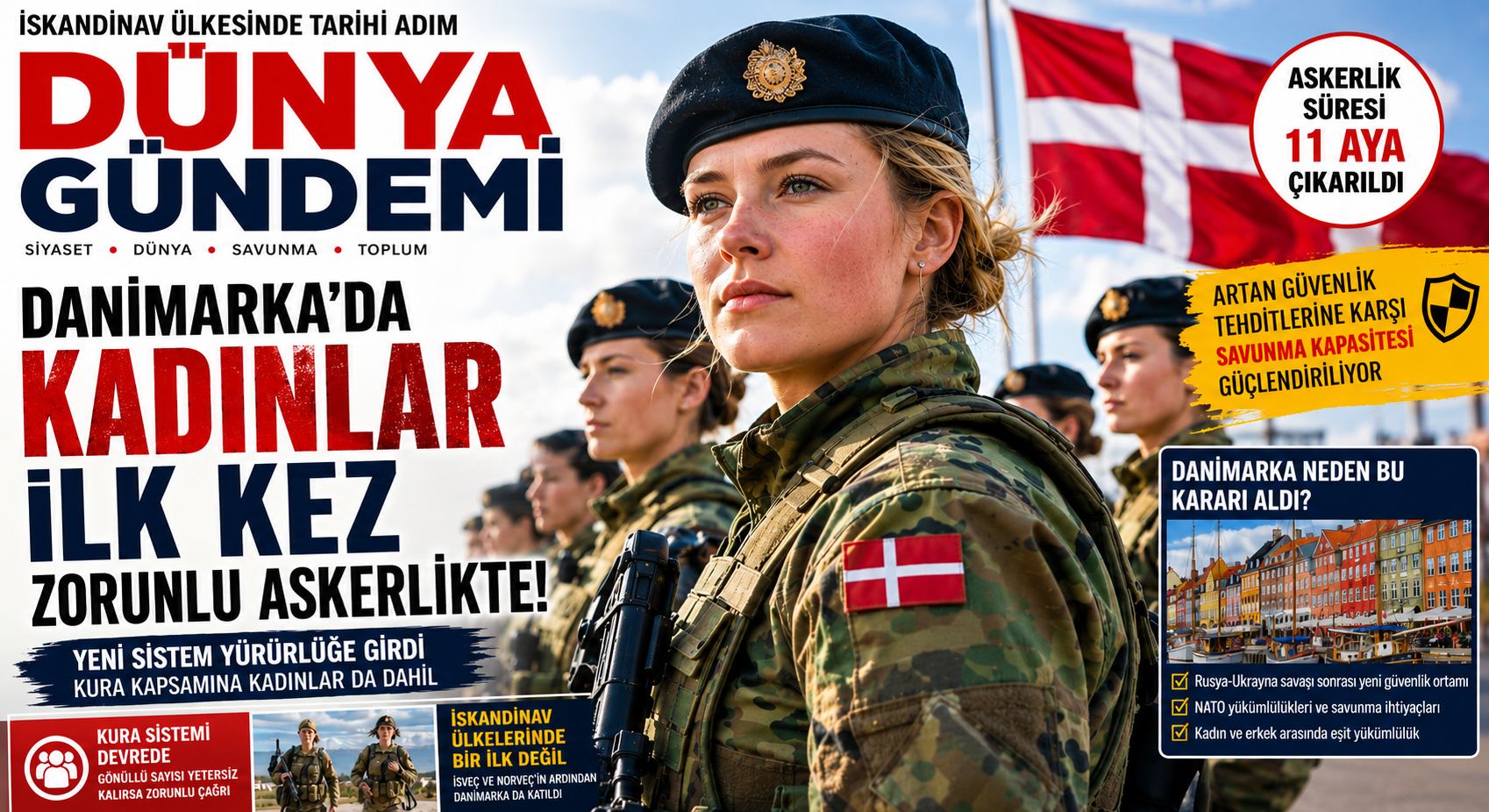 Danimarka’da, Kadınlar İçin Zorunlu Askerlik Dönemi Başladı
