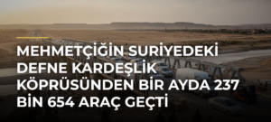 Mehmetçiğin Suriyedeki Defne Kardeşlik Köprüsünden bir ayda 237 bin 654 araç geçti