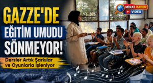 Gazze’de Yıkılan Okulların Yerine Umut Çadırları Kuruldu: Eğitim Şarkılar ve Oyunlarla Sürüyor