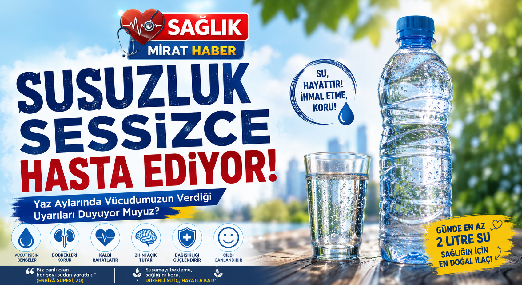 Susuzluk Sessizce Hasta Ediyor: Yaz Aylarında Vücudumuzun Verdiği Uyarıları Duyuyor Muyuz?