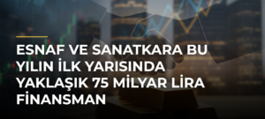 Esnaf ve sanatkara bu yılın ilk yarısında yaklaşık 75 milyar lira finansman
