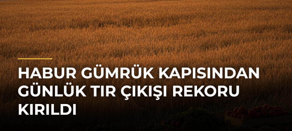 Habur Gümrük Kapısından Günlük Tır Çıkışı Rekoru Kırıldı