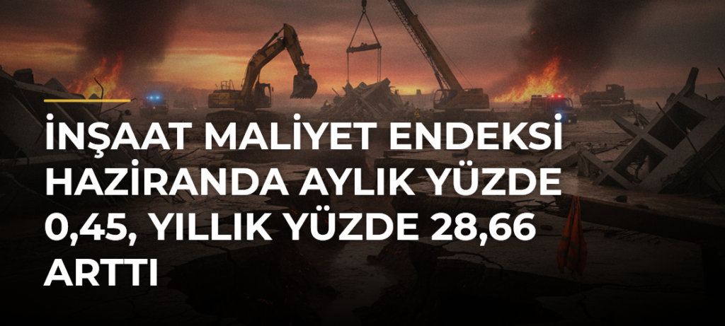 İnşaat maliyet endeksi haziranda aylık yüzde 0,45, yıllık yüzde 28,66 arttı