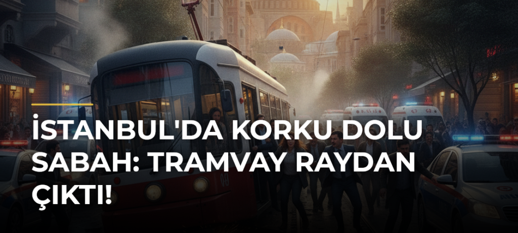 İstanbul’da korku dolu sabah: Tramvay raydan çıktı!