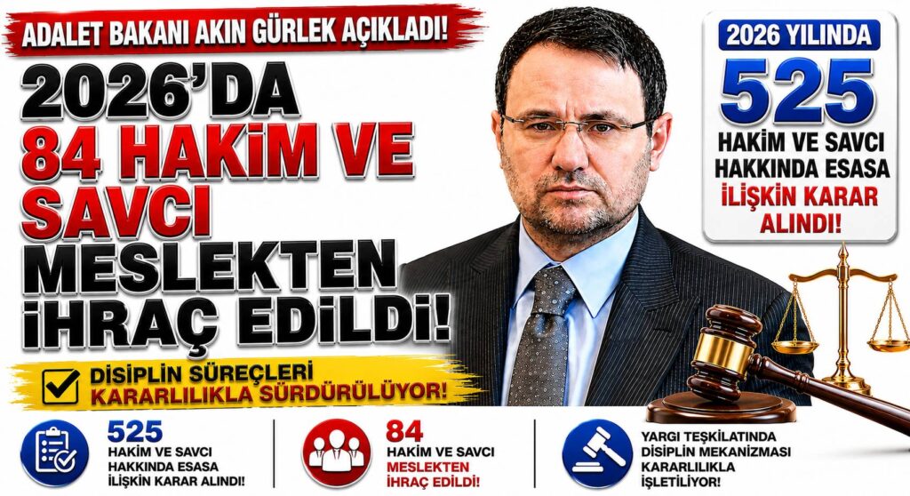 2026’da 84 Hakim ve Savcı Meslekten İhraç Edildi