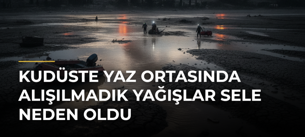 Kudüste yaz ortasında alışılmadık yağışlar sele neden oldu