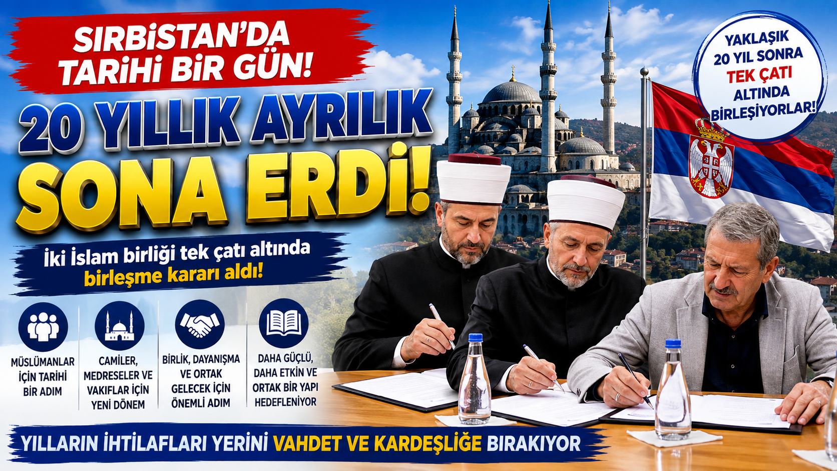 İki İslam Birliği 20 Yıl Sonra Tek Çatı Altında Birleşti