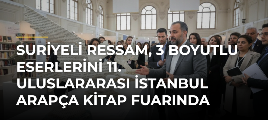 Suriyeli ressam, 3 boyutlu eserlerini 11. Uluslararası İstanbul Arapça Kitap Fuarında sergiliyor