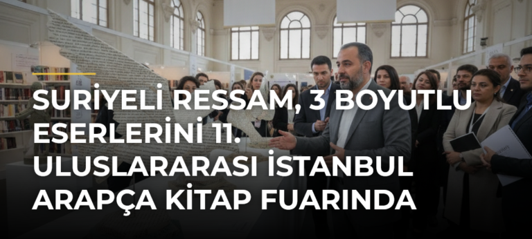 Suriyeli ressam, 3 boyutlu eserlerini 11. Uluslararası İstanbul Arapça Kitap Fuarında sergiliyor