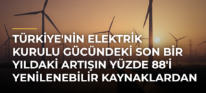 Türkiye’nin elektrik kurulu gücündeki son bir yıldaki artışın yüzde 88’i yenilenebilir kaynaklardan geldi