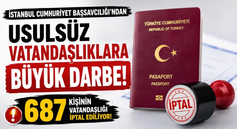 687 Kişinin Türk Vatandaşlığı İptal Ediliyor