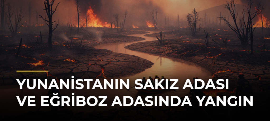 Yunanistanın Sakız Adası ve Eğriboz Adasında yangın