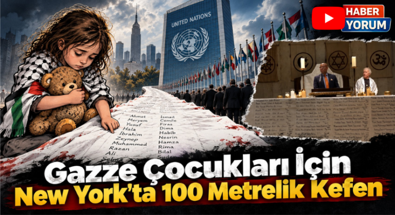Gazze Çocukları İçin New York’ta 100 Metrelik Kefen
