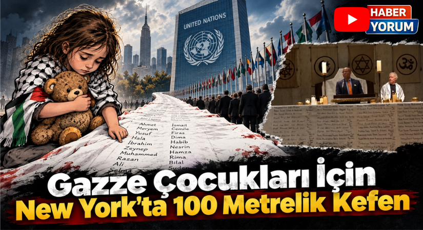 Gazze Çocukları İçin New York’ta 100 Metrelik Kefen