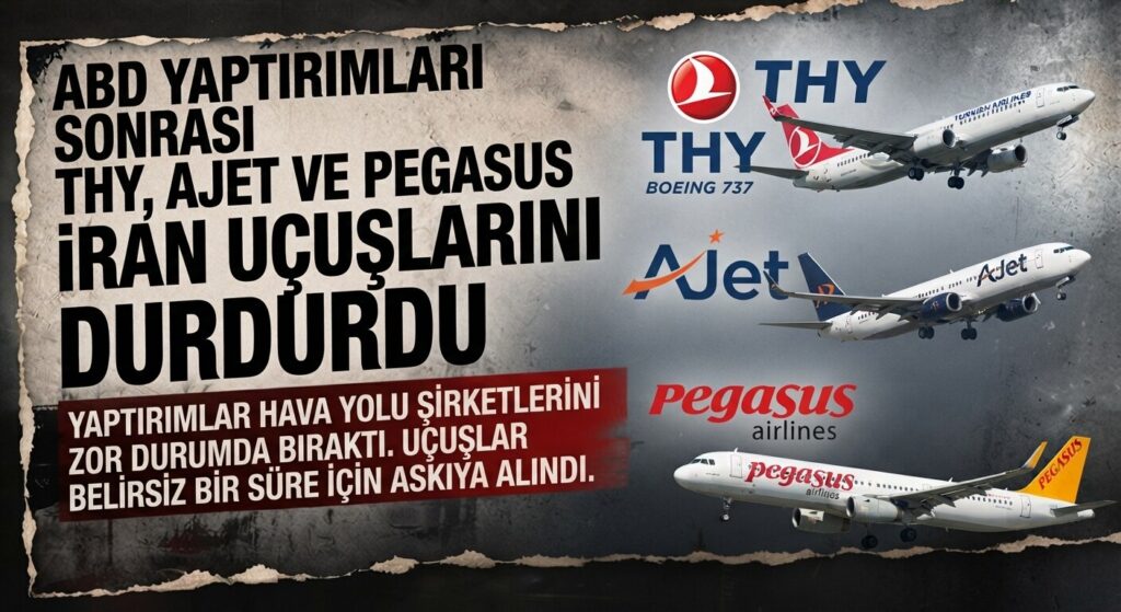 THY, AJet ve Pegasus İran Uçuşlarını Durdurdu