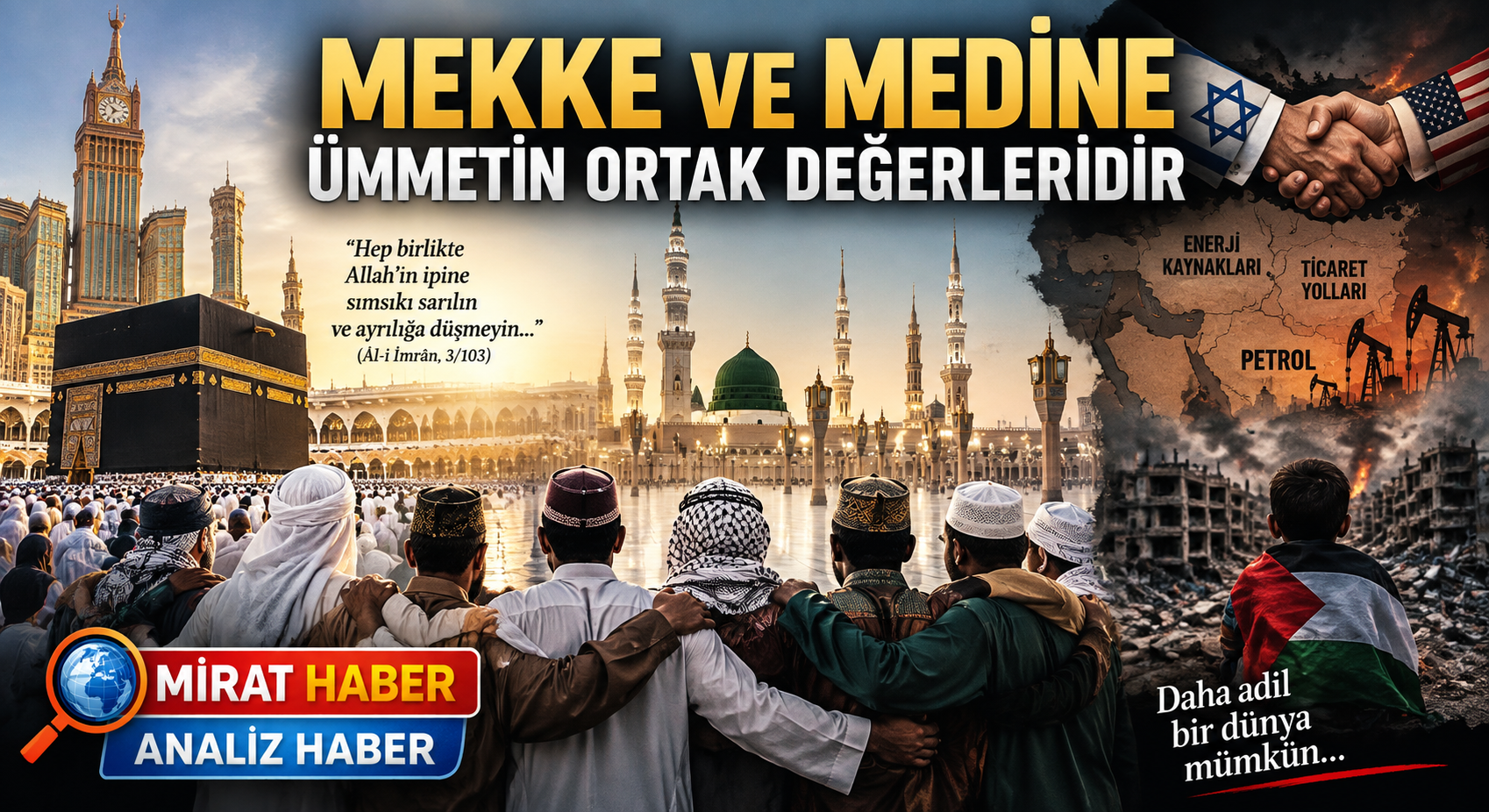 MEKKE VE MEDİNE ÜMMETİN ORTAK DEĞERLERİDİR