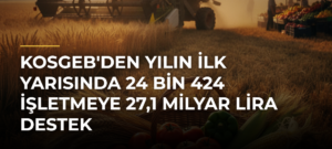 KOSGEB’den yılın ilk yarısında 24 bin 424 işletmeye 27,1 milyar lira destek