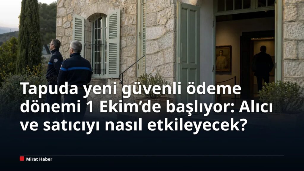 Tapuda yeni güvenli ödeme dönemi 1 Ekim’de başlıyor: Alıcı ve satıcıyı nasıl etkileyecek?