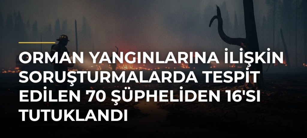 Orman yangınlarına ilişkin soruşturmalarda tespit edilen 70 şüpheliden 16’sı tutuklandı