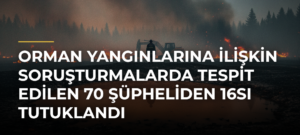 Orman yangınlarına ilişkin soruşturmalarda tespit edilen 70 şüpheliden 16sı tutuklandı
