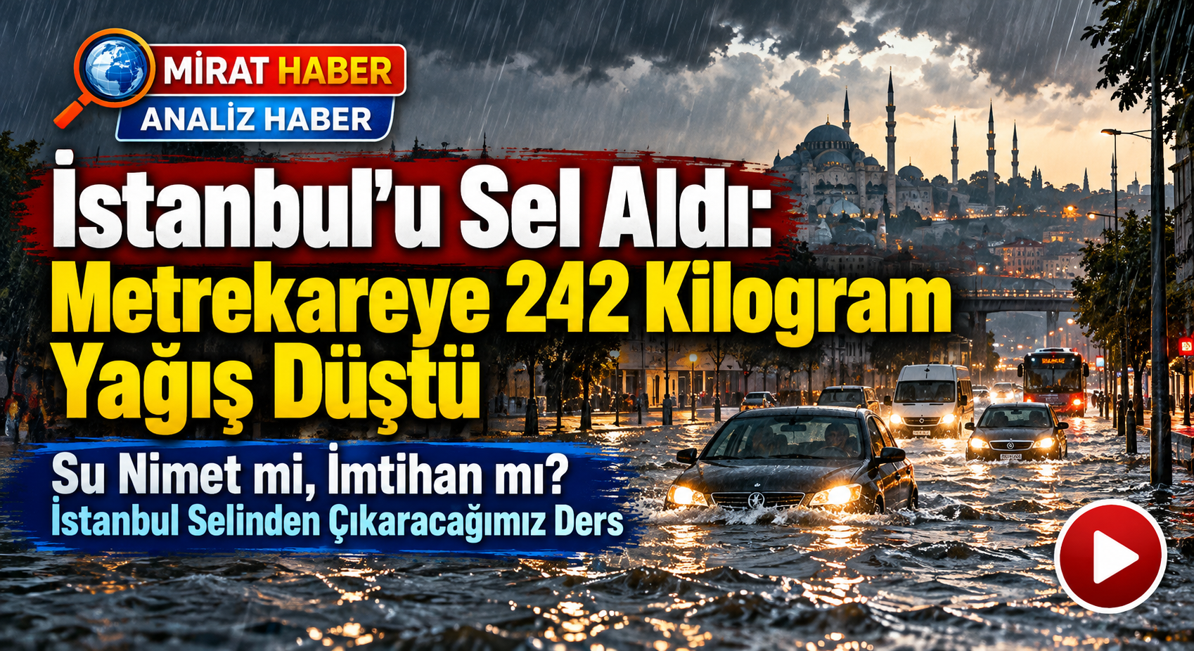 İstanbul’u Sel Aldı: Metrekareye 242 Kilogram Yağış Düştü