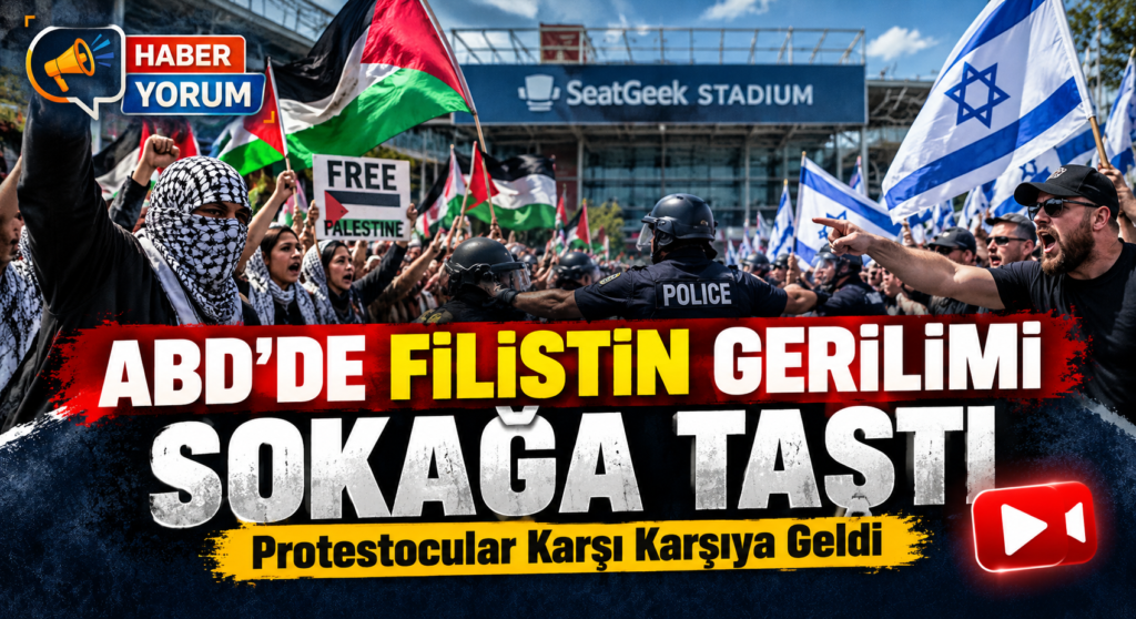 ABD’de Filistin Gerilimi Sokağa Taştı: Protestocular Karşı Karşıya Geldi