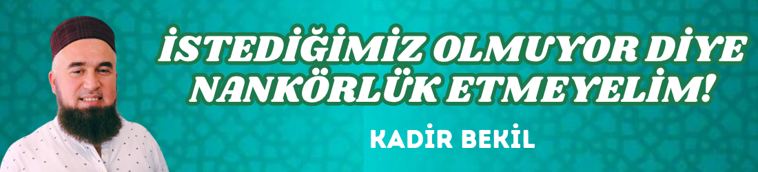 İSTEDİĞİMİZ OLMUYOR DİYE NANKÖRLÜK ETMEYELİM!