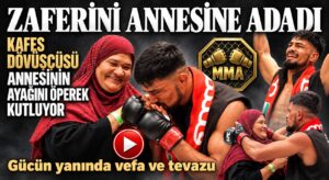 Zaferini, Annesinin Ayağını Öperek Kutluyor